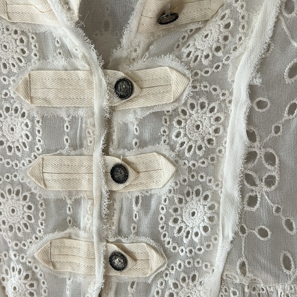 EUC cream Zara eyelet tunic dress - Picture 3 of 4